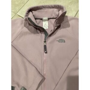 The North Face‎ Jacket Womens Small Petite Pink Gray Full Zip Fleece Outdoors
